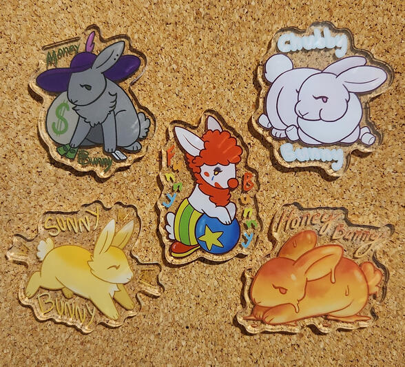 Bunny Friends Acrylic Pins